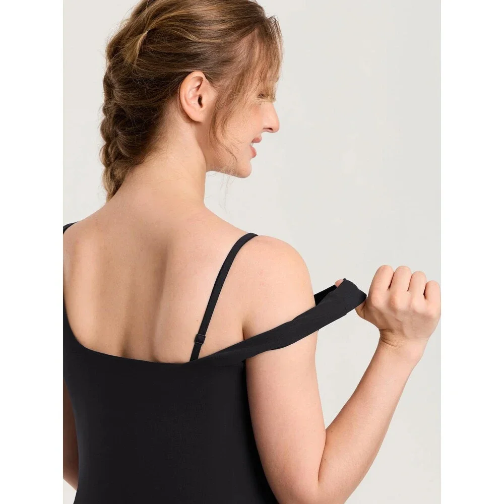 MOMANDA Maternity Black Nursing Tank Tops Built Bra Sleeveless Pregnancy Tee V S